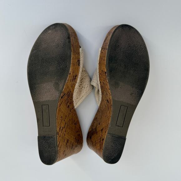 Y2K Montego Bay Club Women Wedge Sandals Boho Crochet Cork Platform Size 11 - Picture 6 of 8